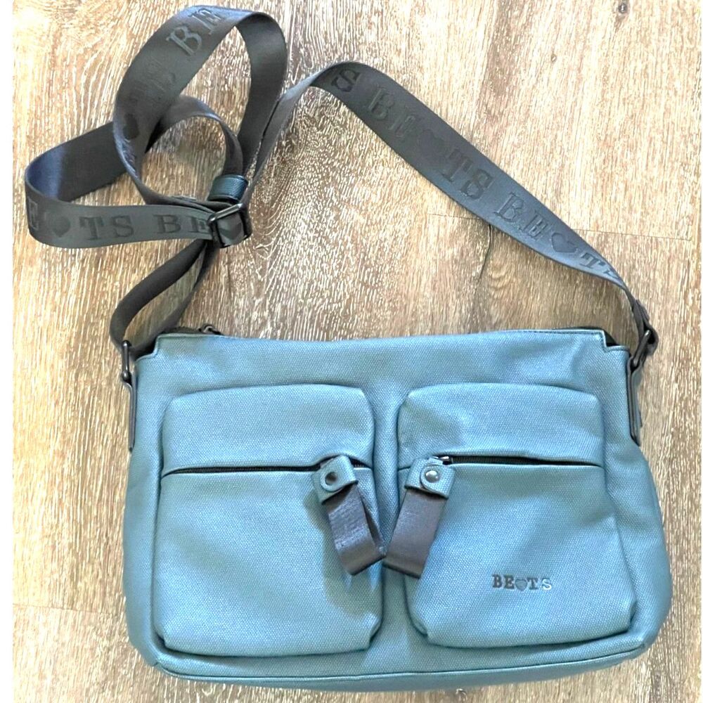 Women's BEATS MD20 Style Scuba Crossover Bag Multi Pocket Travel Teal Blue